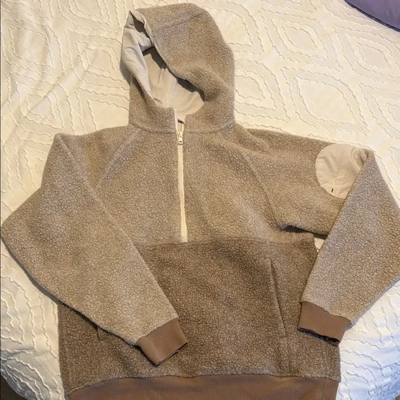 Outdoor Voices Tan Quarter-Zip Hoodie - Picture 1 of 5